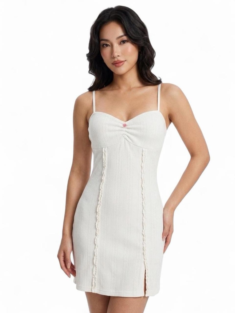 Urban Outfitters Out From Under White Ribbed Mini Dress M